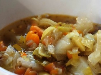 Porrusalda tradicional vegana