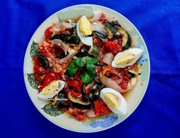 Asadillo de vegetales en ensalada