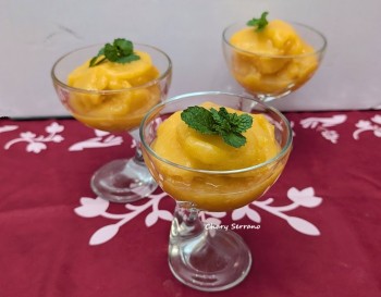 SORBETE DE MELOCOTÓN SIN AZÚCAR