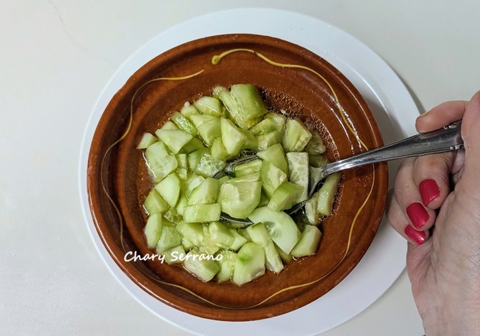 Gazpacho de jeringuilla de pepino