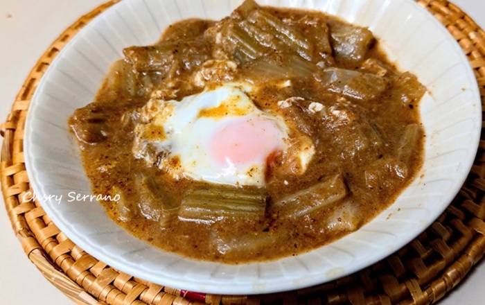 Cardos esparragados con huevo cuajado