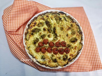 PASTEL SALADO DE BRÓCOLI Y CALABACÍN, bajo en calorías