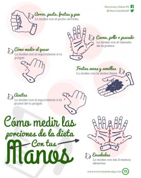 PORCIONES DE COMIDA CON LA MEDIDA DE UNA MANO