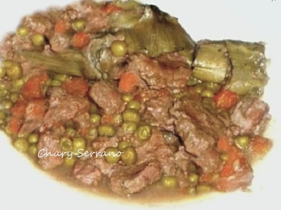 Morcillo de ternera a la jardinera